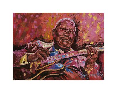 BB King oil painting JAZZ PRINT by KYEGOMBE