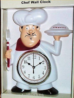 Fat Chef Waiter Wall Clock Bistro Kitchen Bistro Kitchen Decorative