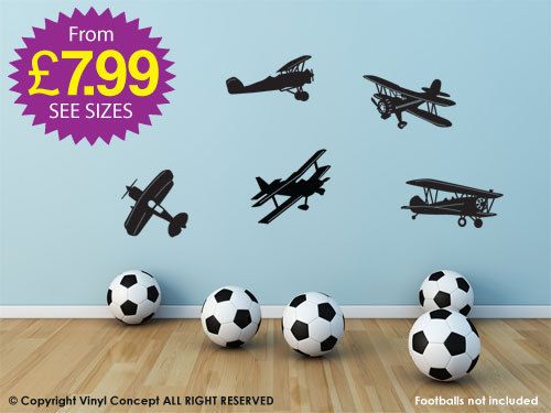 Aeroplane Wall Stickers, Kids Stickers, Wall Art, Decals,Removab le