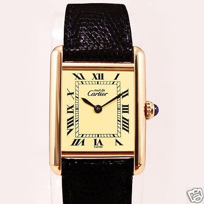 Cartier Authentic Cartier Ladies Tank Watch with Red Presentation Box