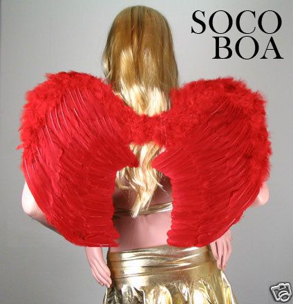 Red Feather costume Angel Wings Boys Girls Props + HALO halloween
