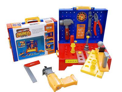 Plastic Children Tool Box Chest Jr. Engineer Workshop Construction Set