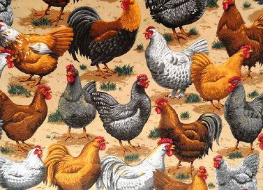 Valance Rooster Chicken country kitchen cotton fabric curtain