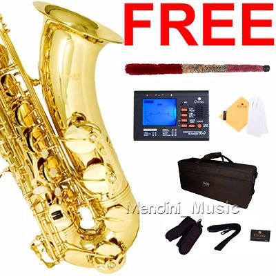 Newly listed MENDINI GOLD LACQUER TENOR SAXOPHONE SAX W/ TUNER,CASE