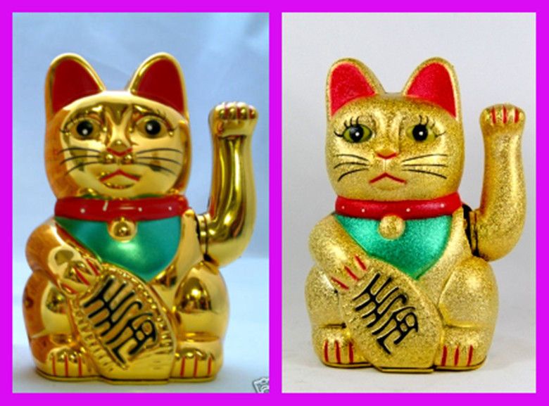 Chinese Feng Shui Golden Waving Fortune/ Lucky Cat 5H