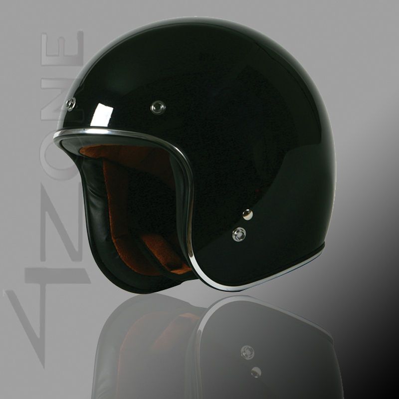 Torc T 50HF Route 66 Sparkle Black 3/4 Open Face Motorcycle Helmet W