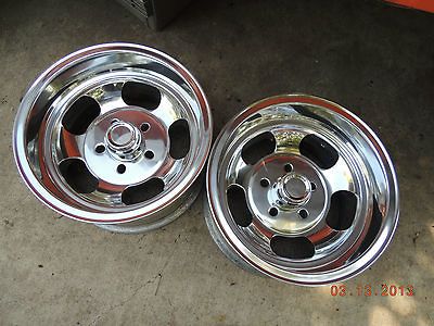 NEWLY POLISHED 14x8 SLOT MAG WHEELS CHEVELLE SS FORD MAGS CHEVY GASSER