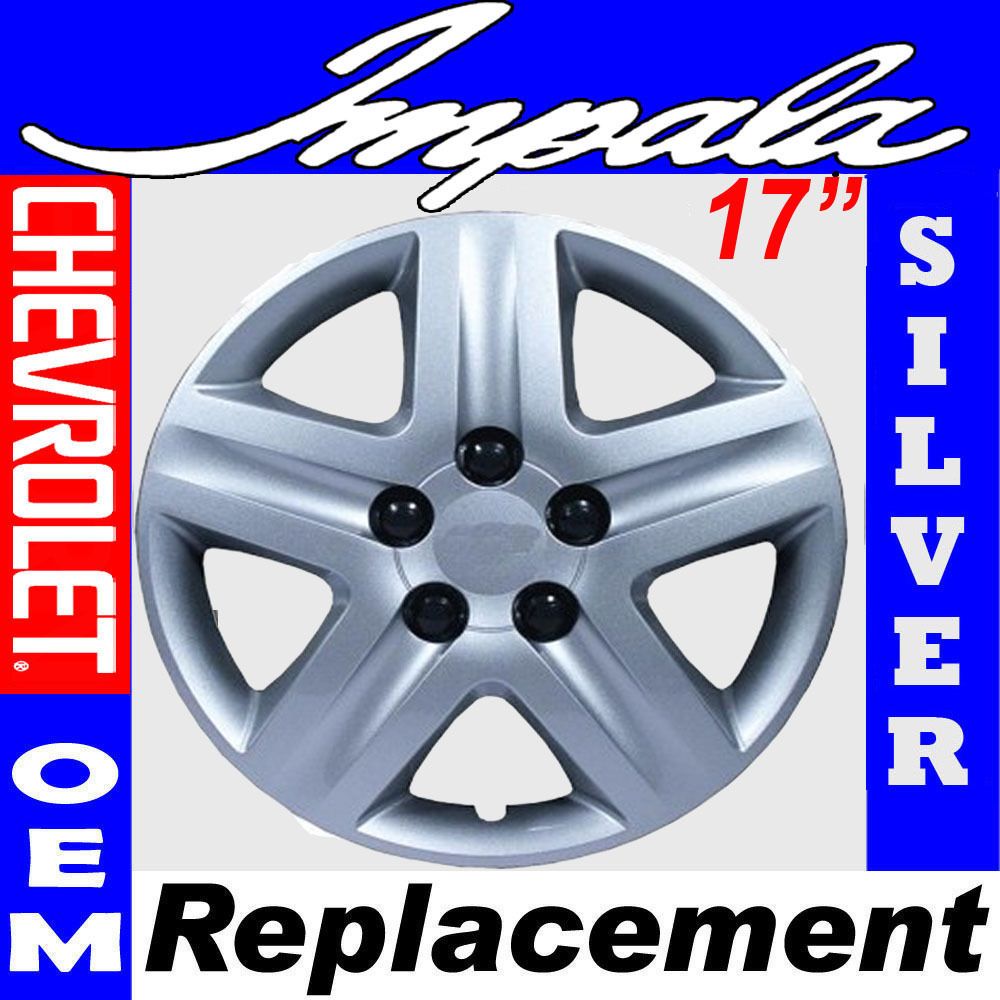 Pc Chevy Impala Steel Wheel Snap On SILVER 17 Hub Caps 5 Spoke OEM