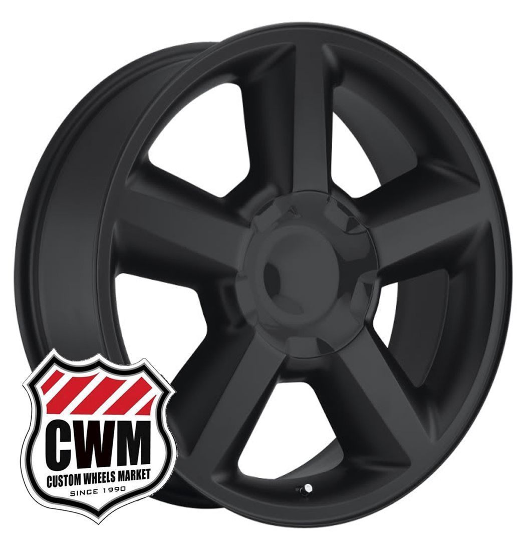 Chevy Tahoe LTZ 2007 Style Matte Black Wheels Rims 6x5 50 31mm