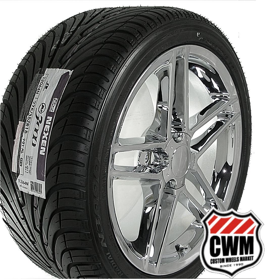 18x9 5 Corvette C6 Z06 Chrome Wheels Rims Tires direct fit for
