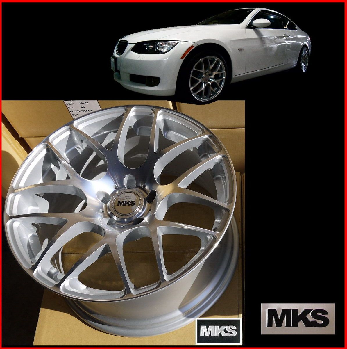 MKS19X8 5 10J 5x120 Staggered Concave Wheels BMW E90 E92 F30 325i 328i