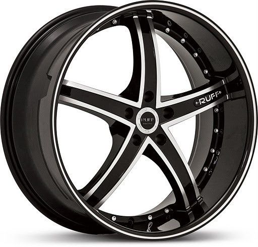 22 inch Ruff Racing 953 Black Wheels Rims 5x115 15