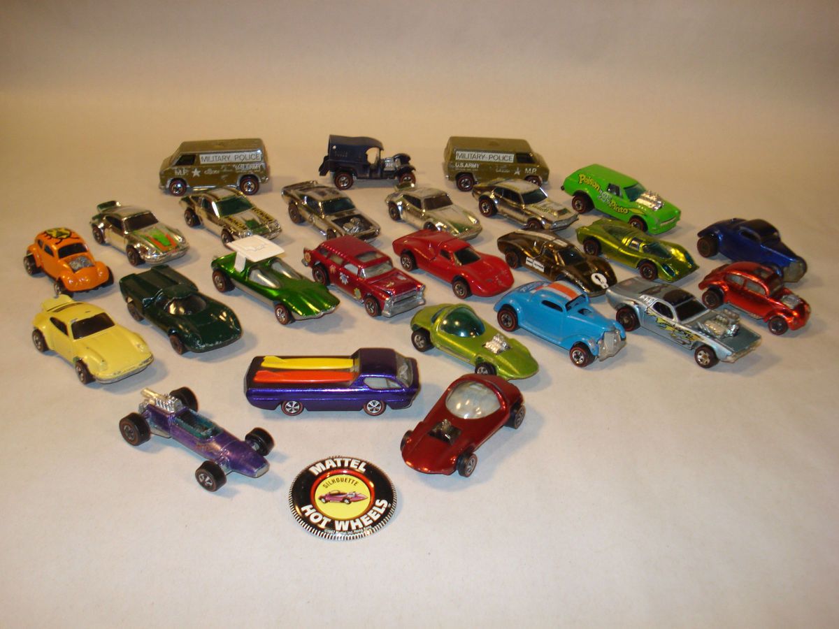 Vintage 25 Mattel Hot Wheels Redline Toy Cars Misc Assortment Lot