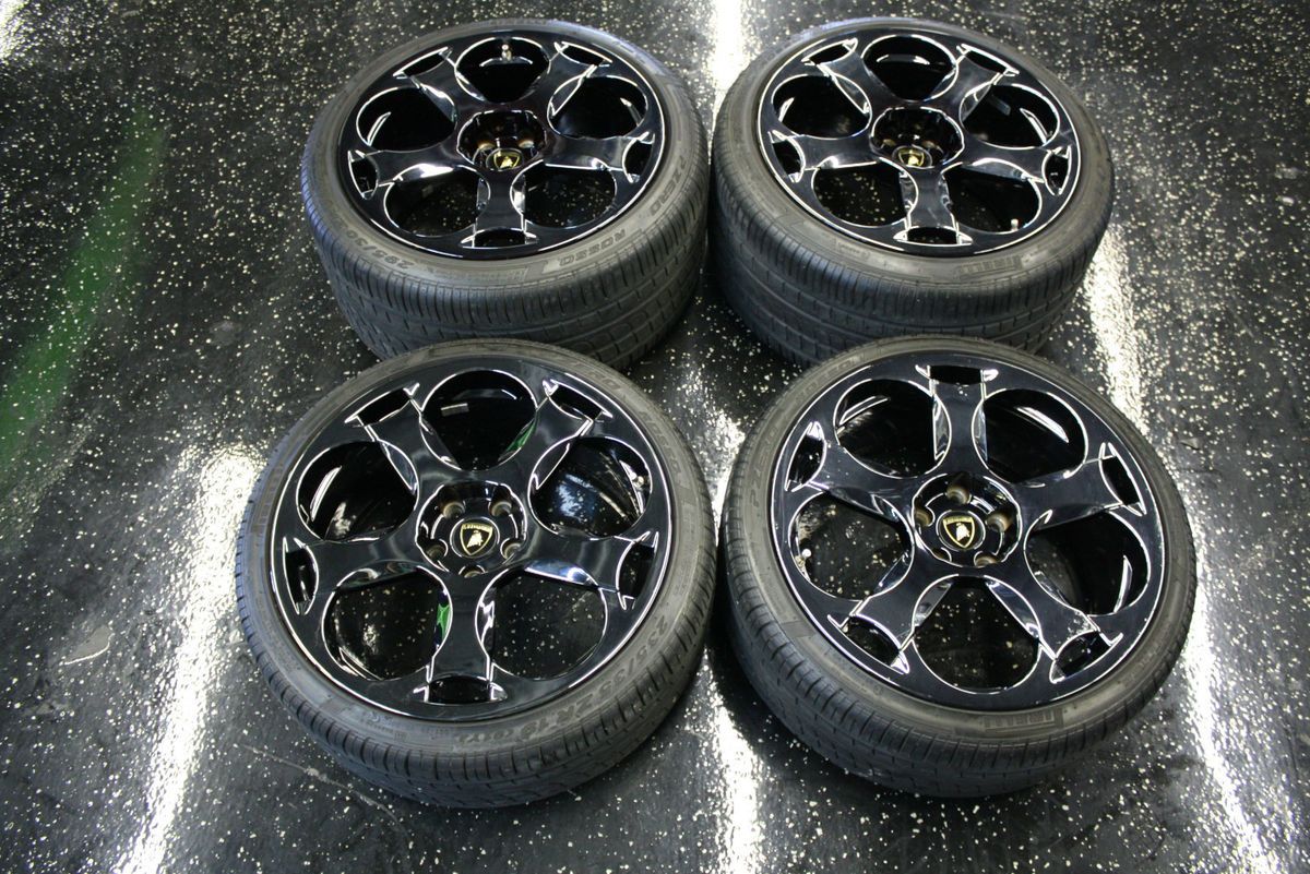 Lamborghini Wheels Tires Black 295 30 2R19 5 Lug